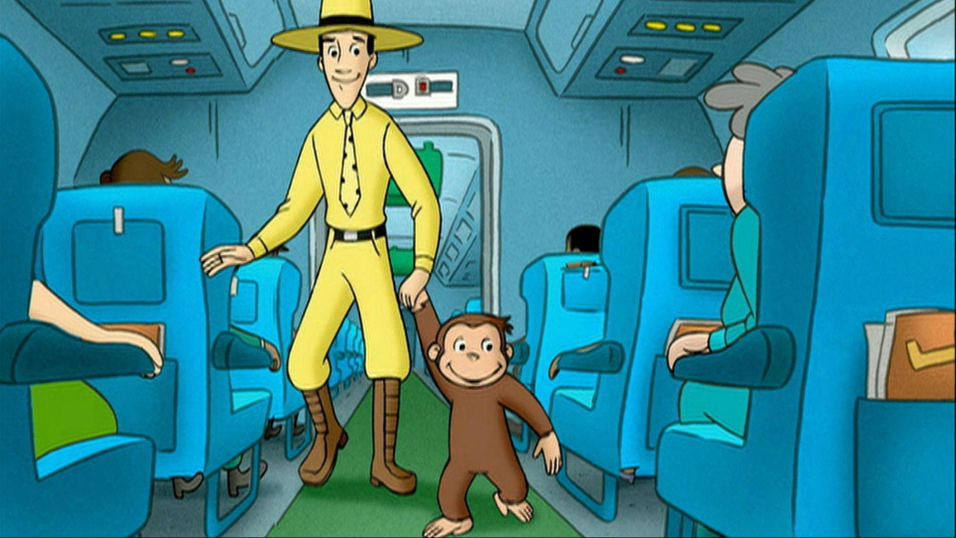 George decides the airport is a great place to spend vacation./George and Mr. Quint discover eels.
